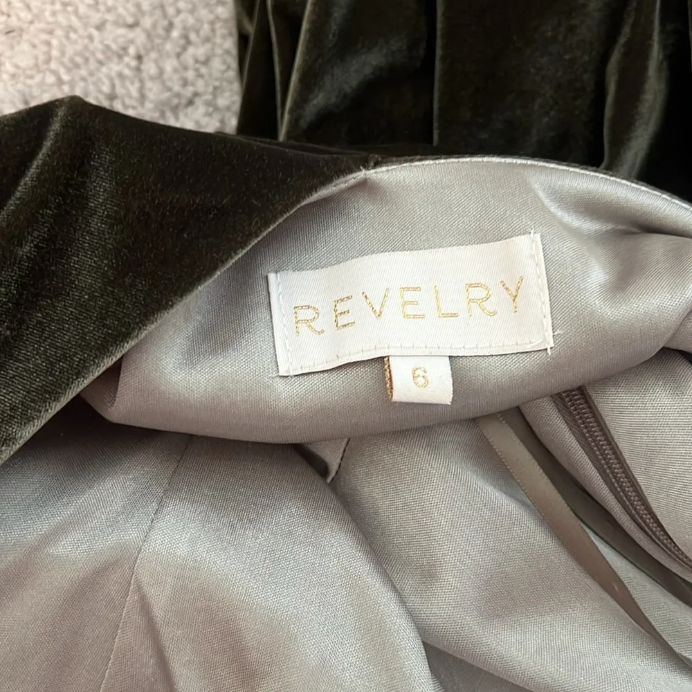 Green velvet formal dress